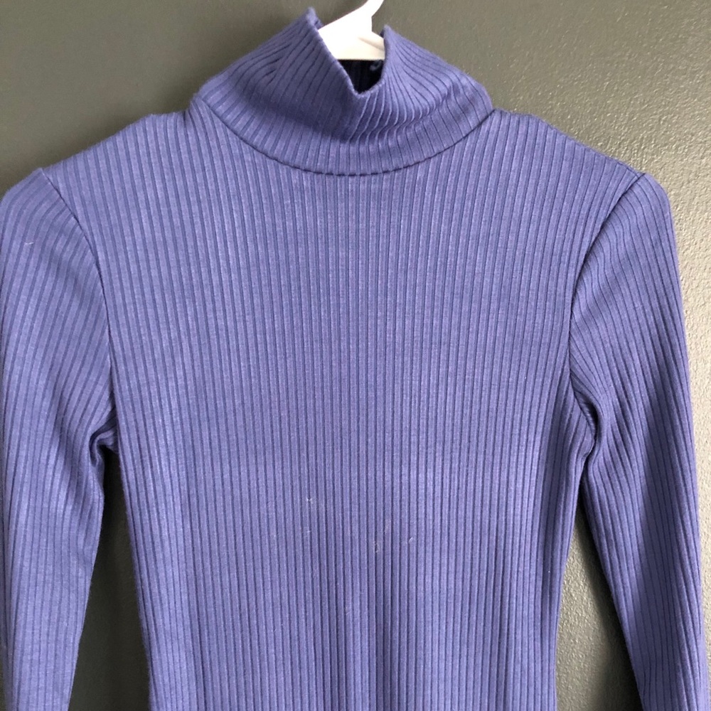 Blue turtle neck body con